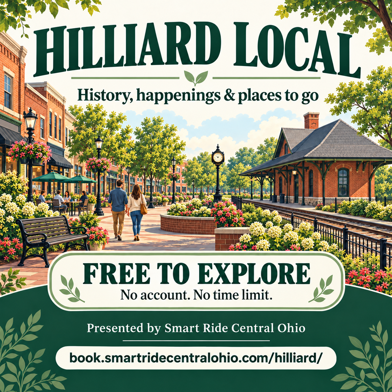 Hilliard Local illustrated community guide: history, happenings and places to go. Free to explore. Presented by Smart Ride Central Ohio.