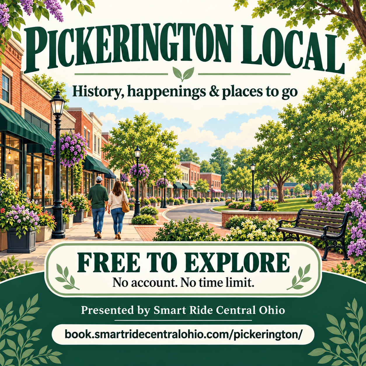 Pickerington Local illustrated community guide: history, happenings and places to go. Free to explore. Presented by Smart Ride Central Ohio.