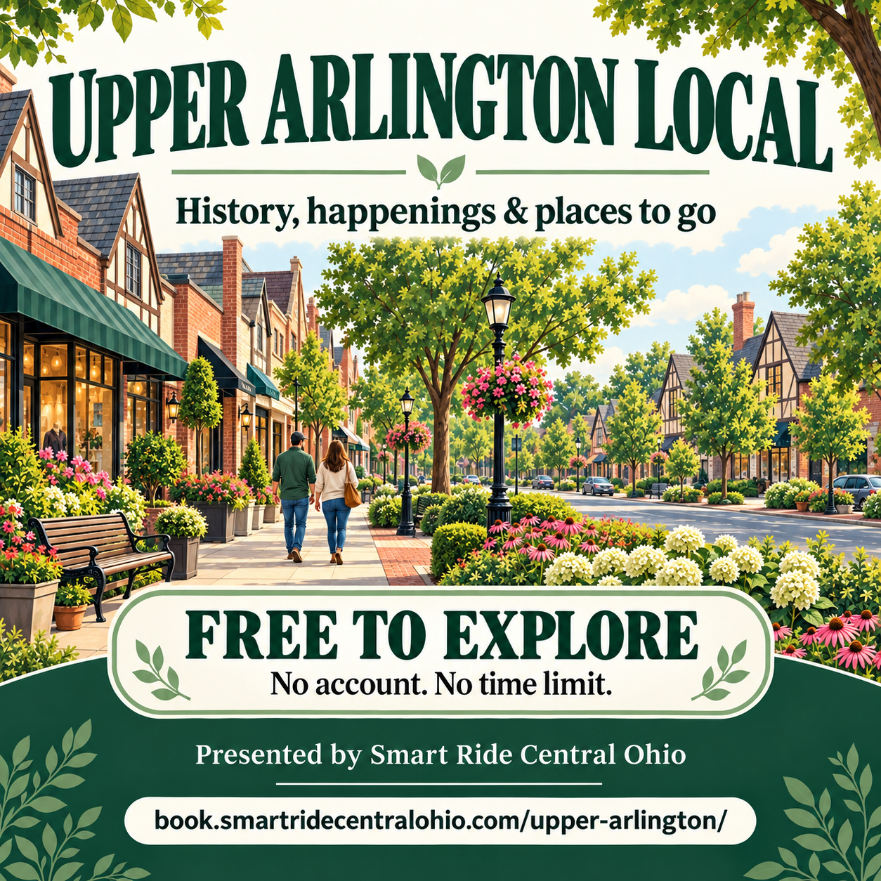 Upper Arlington Local illustrated community guide: history, happenings and places to go. Free to explore. Presented by Smart Ride Central Ohio.